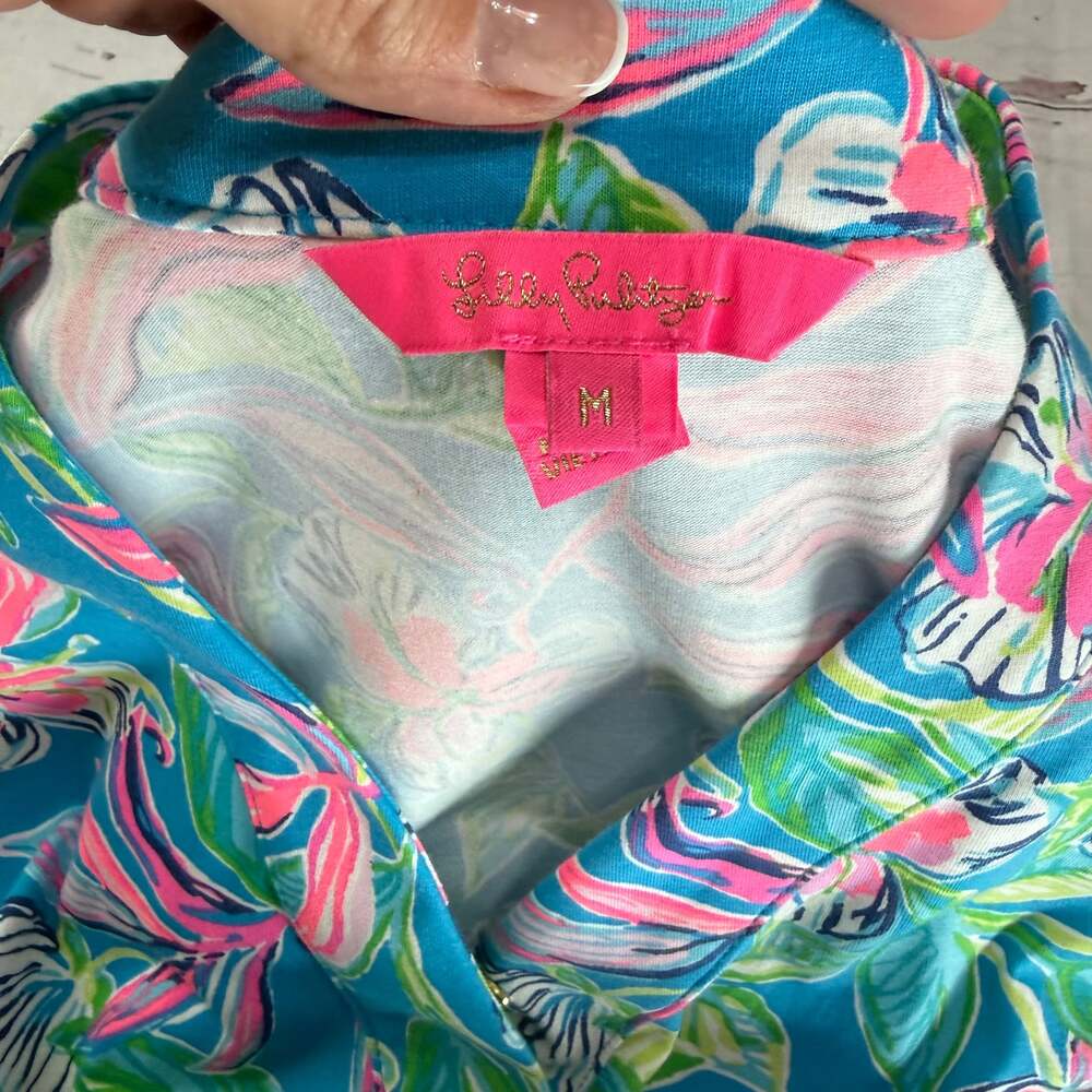 Lilly Pulitzer Floral Wrap Dress, Tropical Print, Size M - Summer Preppy Style - Picture 5 of 9